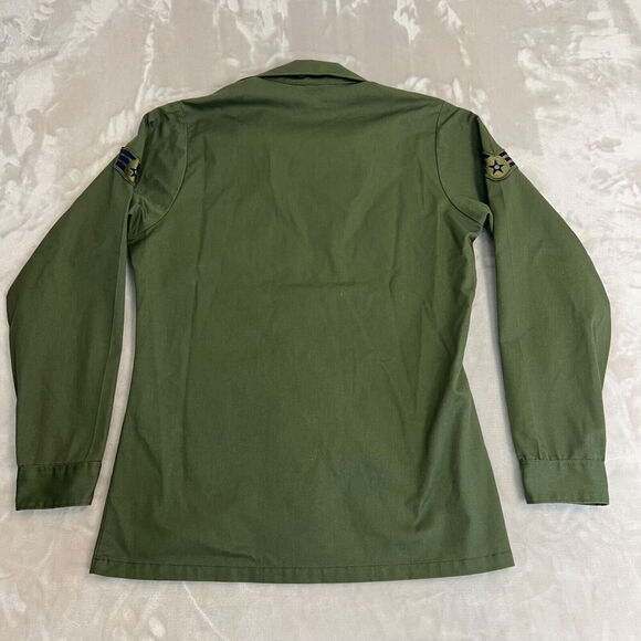 VTG US Military Shirt 14.5x33 Green Utility Dura Press OG 507 Air Force USAF - Picture 8 of 9